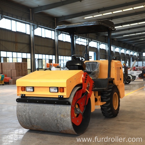 Vibratory smooth drum roller rubber tire road roller mini asphalt roller for sale FYL-D203